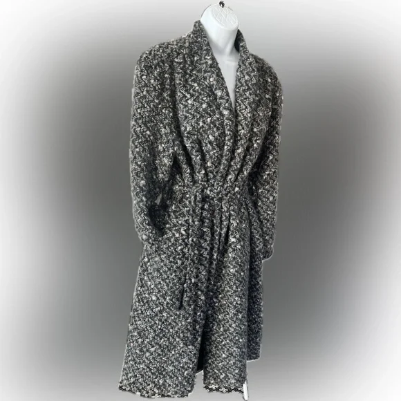 Vintage Cozy Mohair Blend Sweater Coat with Balloon Sleeves Size Large - Picture 2 of 7